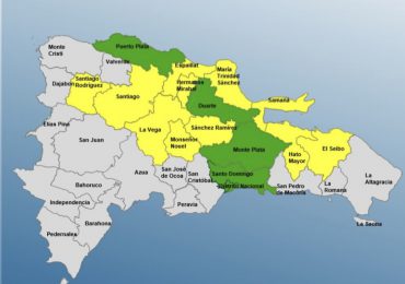 COE mantiene 11 provincias en alerta amarilla y 5 en verde por efectos de vaguada