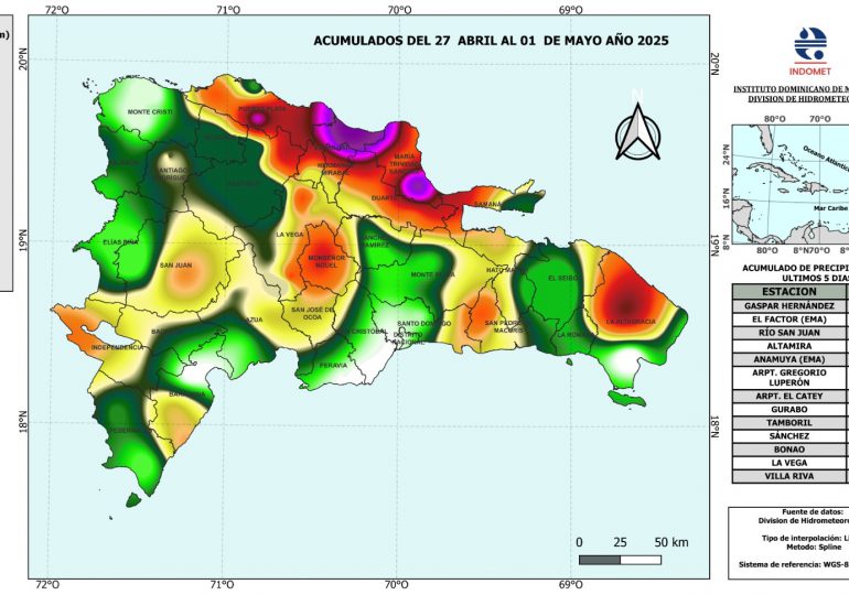 Indomet: Espaillat registra cifras históricas en lluvias