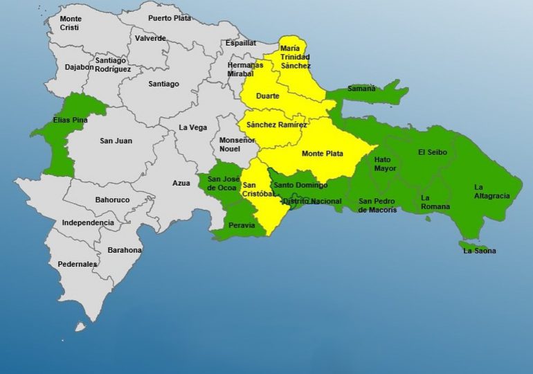 COE emite nuevas alertas por lluvias: cinco provincias en amarillo y once en verde
