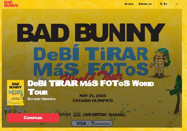 Preventa de concierto Bad Bunny en RD: precios de boletos van desde RD$3,400 hasta RD$23,900