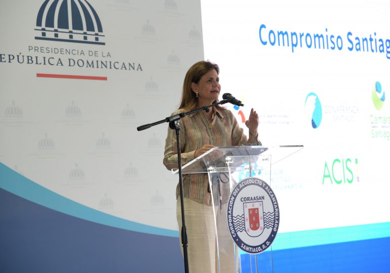 Raquel Peña encabeza entrega de tres obras de saneamiento en Santiago por RD$163 millones