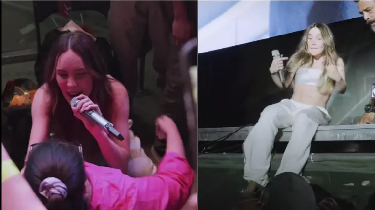 Belinda conmueve al detener concierto para cantar con fan en silla de ruedas