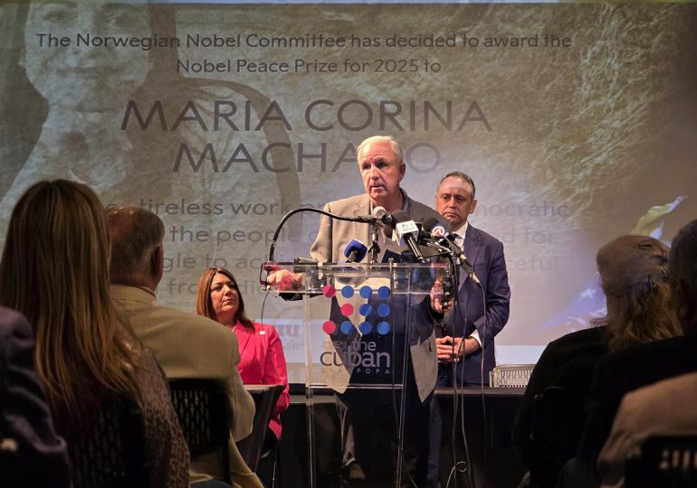 Líderes de Florida que nominaron a Machado esperan que Trump sea el próximo Nobel de Paz
