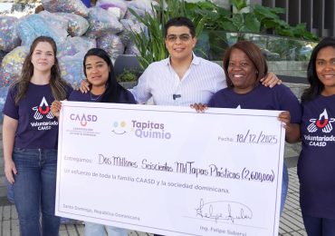 CAASD recolecta 2.6 millones de tapitas para apoyar tratamientos de quimioterapia infantil