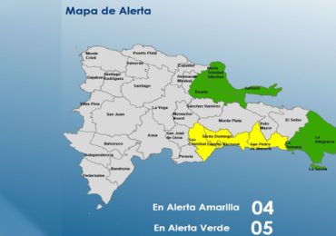 COE eleva a alerta amarilla al Distrito Nacional y tres provincias por lluvias asociadas a vaguada