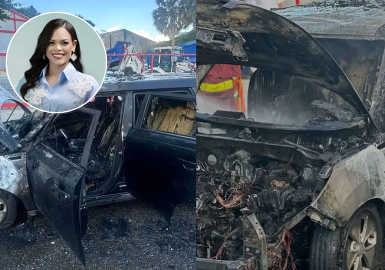 Kiara Romero resulta ilesa tras incendio de su vehículo en la autopista Duarte