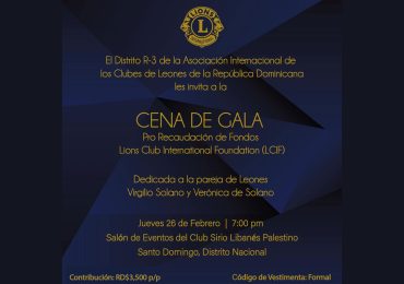 Club de Leones Distrito R-3 anuncia Cena de Gala Benéfica en favor de la Fundación Internacional (LCIF)